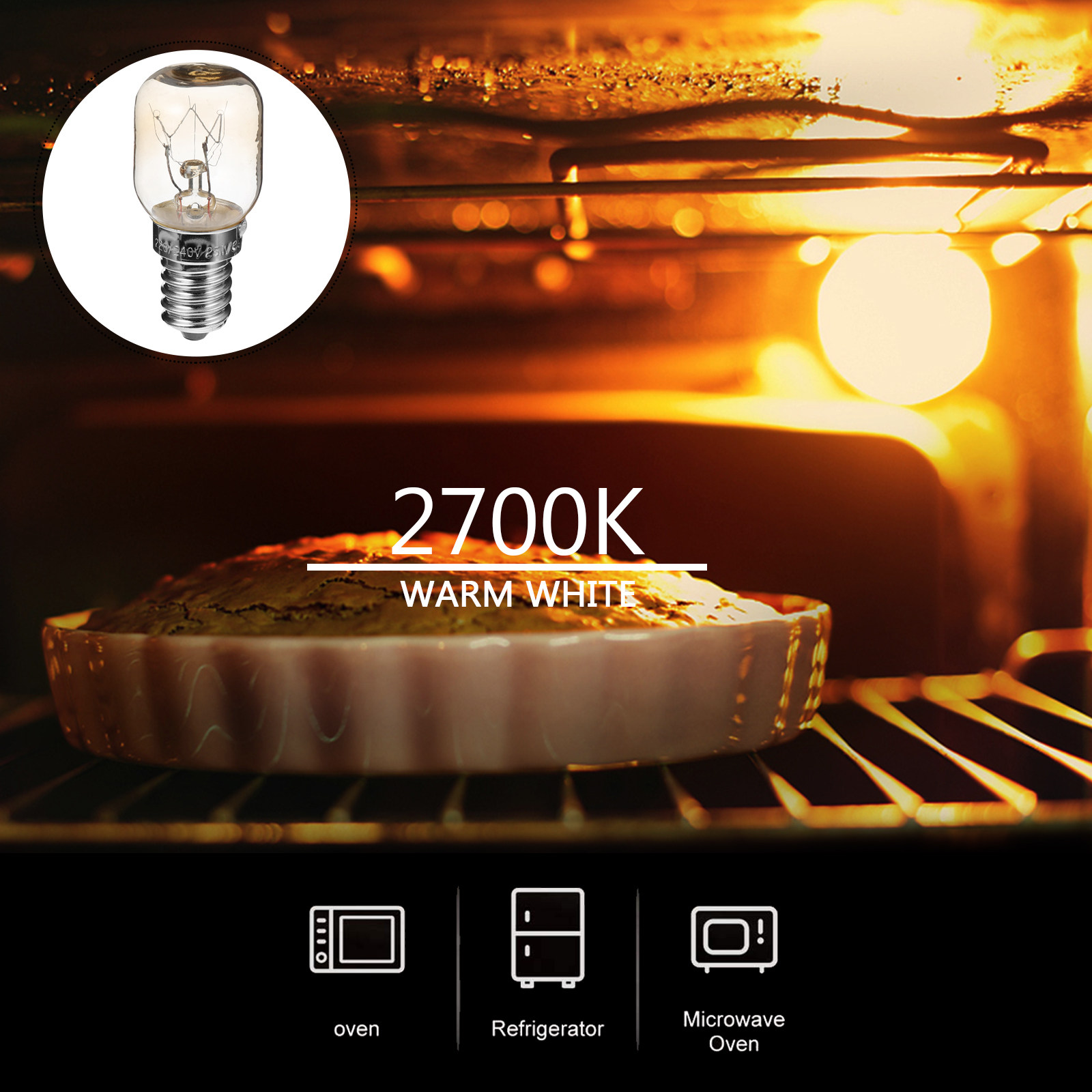 4Pcs Heat-Resistant Oven Lamp  - Microwave Oven ulasan dan harga