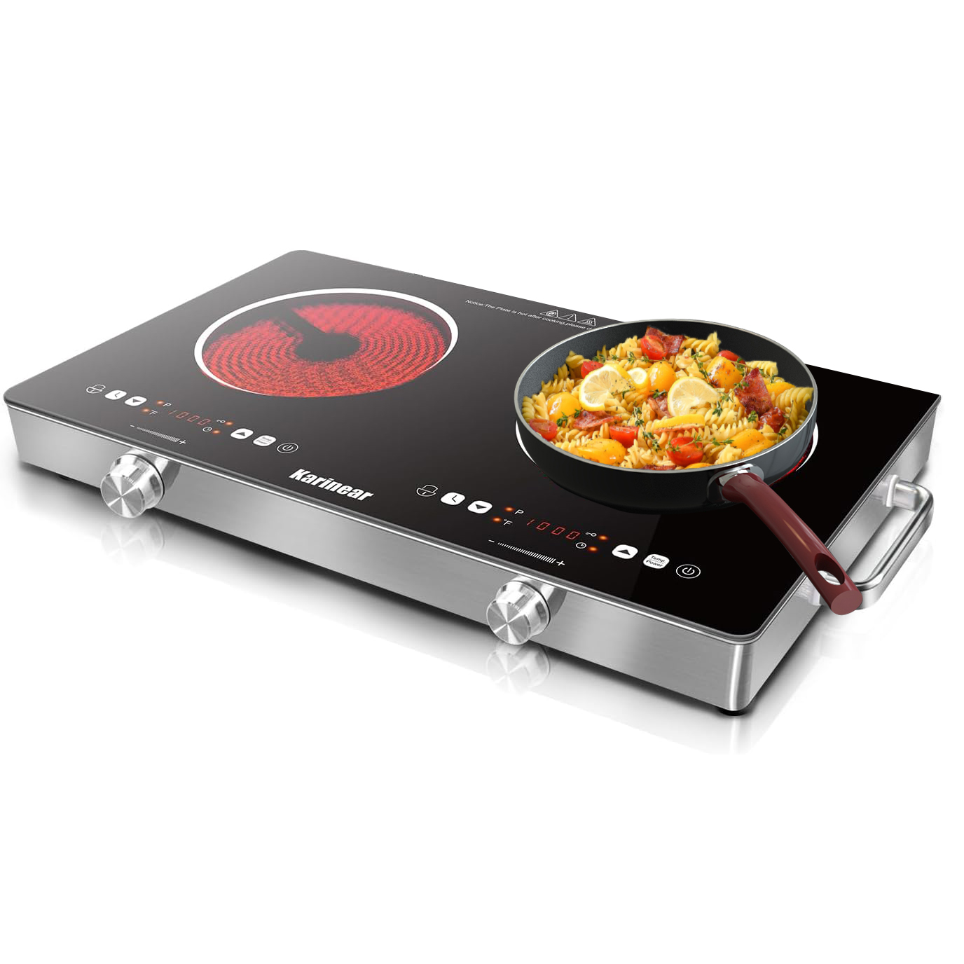 Karinear Ceramic Hob 2 Zones,  - Induction Cooktop Portable ulasan dan harga